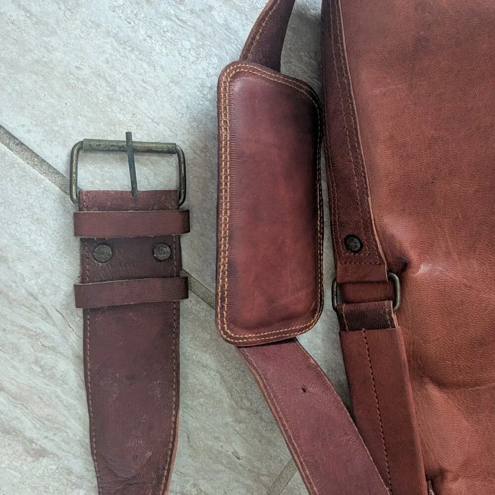 Leather Brown Messenger Bag Men's Laptop satchel Briefcase handmade